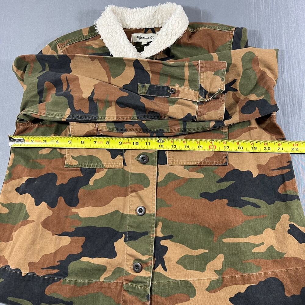 Madewell Camo Utility Jacket Womens Medium Sherpa Collar Cotton - Picture 8 of 12